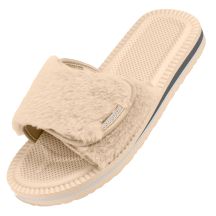 Kubota Flip-Flops mit Klettverschluss und beigem Fell K24AW-100-001-03-1