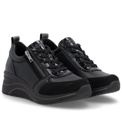 4. Schwarze Damen-Keilsneaker Remonte Rieker D0T22-03