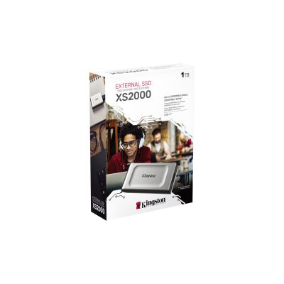 6. Externe SSD-Festplatte Kingston XS2000 (1 TB; USB 3.2; Silber; SXS2000/1000G)