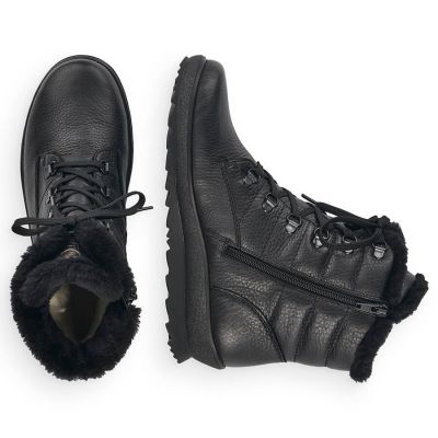 13. Remonte W RKR629B isolierte Lederstiefelette, schwarz