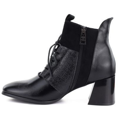 8. Gefütterte Damen-Ankle-Boots mit hohem Absatz, schwarz, Vinceza 58670