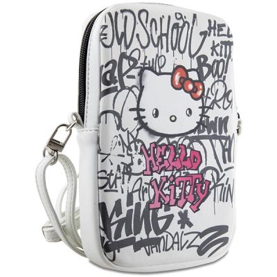 3. Hello Kitty Graffiti Kitty Kopftasche – weiß