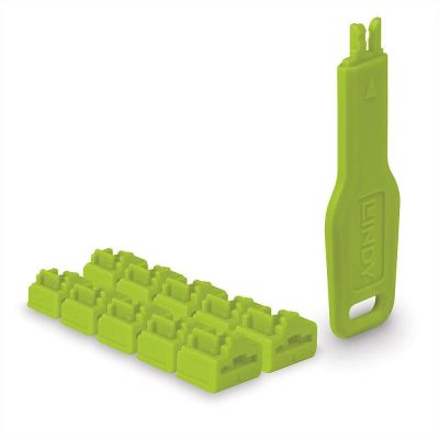 Lindy 47894 Portblocker Portblocker + RJ-45-Schlüssel Grün Acrylnitril-Butadien-Styrol-Copolymer (ABS) 10 Stück.