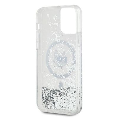 7. Karl Lagerfeld Liquid Glitter Choupette Head MagSafe Hülle für iPhone 12/12 Pro – Transparent