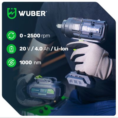 14. Bürstenloser Akku-Schlagschrauber 20 V W04604 WUBER