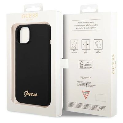 8. Guess GUHCP14MSLSMK iPhone 14 Plus 6.7 "schwarz / schwarzes Hartschalenetui Silikon Vintage Gold Logo