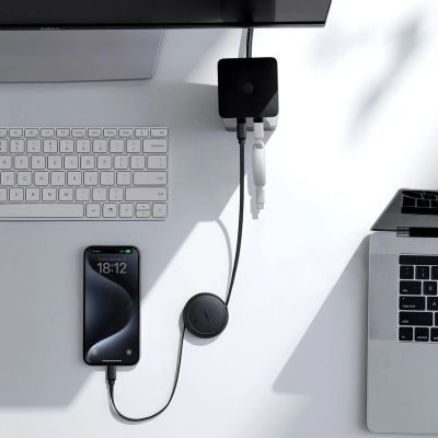 7. Baseus Free2Pull 60W USB-C Einziehbares Kabel – USB-C 1 m – Weiß