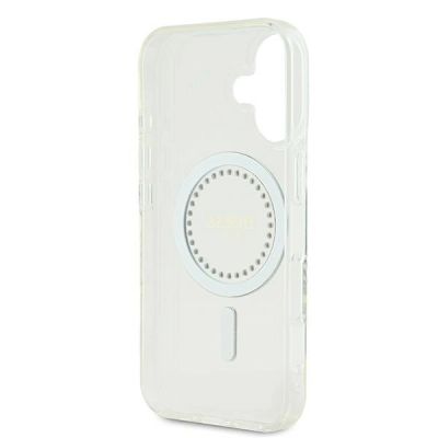 7. Guess IML Strassstein-MagSafe-Hülle für iPhone 16 Plus – Weiß
