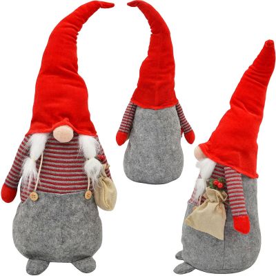 9. Dekorativer Weihnachtsmann, 50 cm, Mädchen mit Tasche und Beere