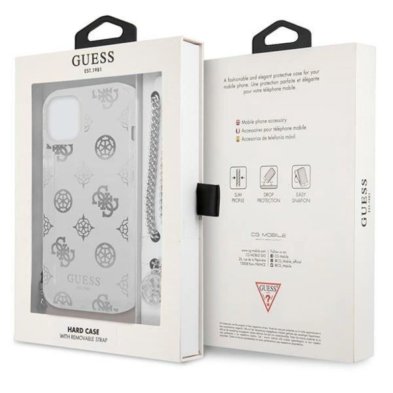 8. Guess GUHCP13SKPESI iPhone 13 mini 5,4" Silber/Silber Hardcase Peony Chain Collection