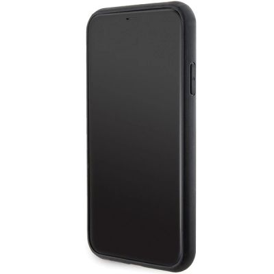 5. Karl Lagerfeld Gripstand Saffiano Karl&Choupette Pins Hülle für iPhone 11 / Xr – Schwarz