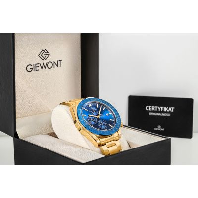 7. Giewont Herrenuhr Chronograph Saphir Gold Blau GW8720-B6