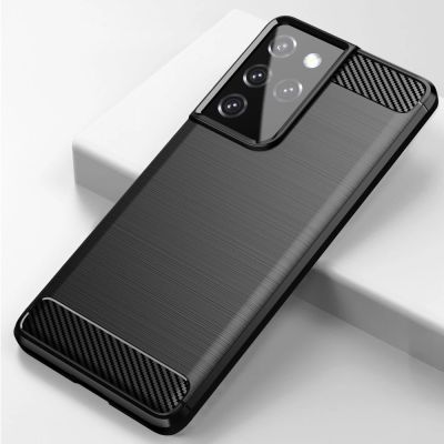 8. Carbon Case Flexibel Handyhülle TPU Schutzhülle für Samsung Galaxy S21 Ultra 5G blau