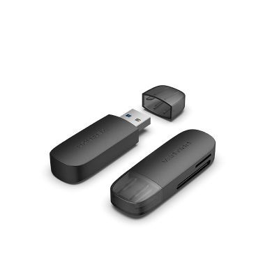 2-in-1 USB 3.0 A Vention Kartenleser (SD+TF) Schwarz Dual-Laufwerksbuchstabe