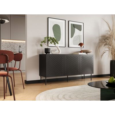 3. SIENA Kommode 150,5 x 40 x 75 mm, schwarz matt