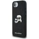 2. Karl Lagerfeld iPhone 16e Hülle mit festem Glitzer Karl&Choupette Heads Metallstift - Schwarz