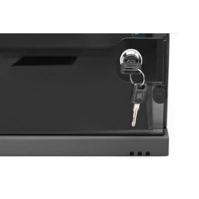 2. 19-Zoll-4HE-Wandnetzwerkschrank, SOHO 241 x 540 x 400 mm, Glastür, schwarz, unmontiert, 60 kg