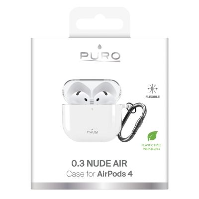 7. Puro 0.3 Nude Hülle für AirPods 4 – Transparent