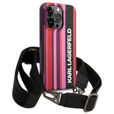 3. Karl Lagerfeld KLHCP14XSTSTP iPhone 14 Pro Max 6,7 "Hardcase Pink / Pink Color Stripes Strap