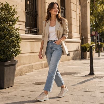8. Damen-Sportschuhe klassisch beige M.Daszyński MR24129