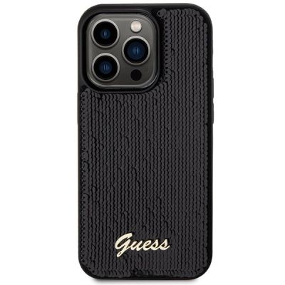 3. Guess Pailletten Script Metallhülle für iPhone 13 Pro / 13 – Schwarz