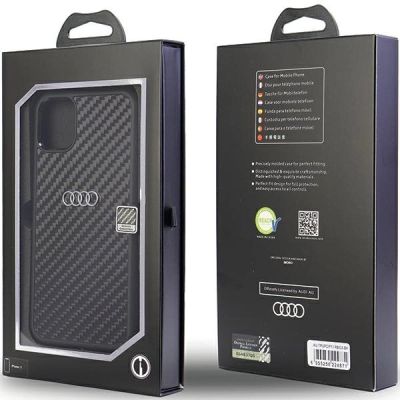 4. Audi Carbon Fiber iPhone 11 / Xr 6,1" schwarz/schwarzes Hardcase AU-TPUPCIP11-R8/D2-BK