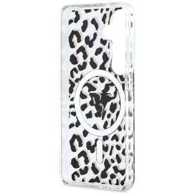 7. Guess IML Leopard Print Triangle MagSafe Hülle für Samsung Galaxy S26 - Schwarz