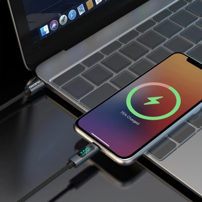 5. Dudao L7C USB-C - USB-C 100W Kabel mit LED-Anzeige 1m - Schwarz