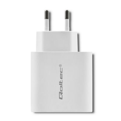 4. QOLTEC Wandladegerät 45 W | 5–20 V | 2,4–3 A | USB Typ C PD | USB | Weiß