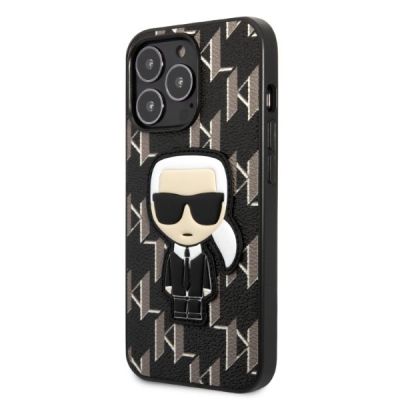 2. Karl Lagerfeld KLHCP13LPMNIKBK iPhone 13 Pro / 13 6.1" Hardcase schwarz/schwarz Monogram Ikonik Patch