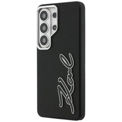 2. Karl Lagerfeld Schutzhülle mit genarbtem Logo aus Metallharz für Samsung Galaxy S26 Ultra – Schwarz
