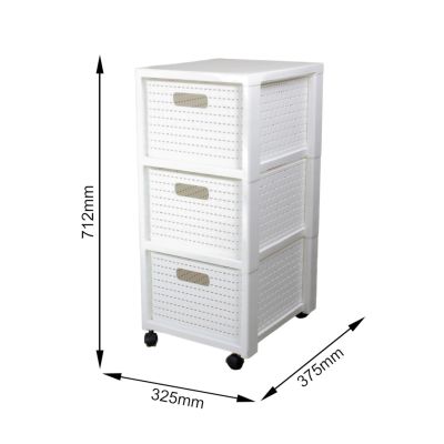 4. ROTHO Großes Bücherregal mit 3 Schubladen, Farbe: Country White