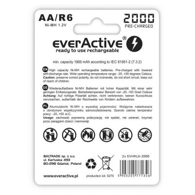 2. EVERACTIVE AA-Batterien 2000 mAh - 2 Stück EVHRL6-2000