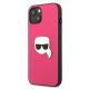 2. Karl Lagerfeld Leder Ikonik Karl's Head Metallhülle für iPhone 13 mini - Rosa