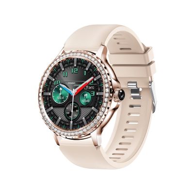 10. VELTORI VT320-1 Damen-Smartwatch, Goldarmband + rosa Silikonarmband