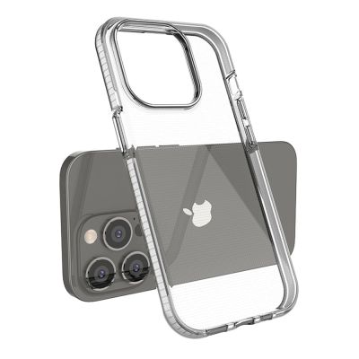 3. Spring Case Hülle für iPhone 14 Pro Silikonhülle mit Rahmen hellblau