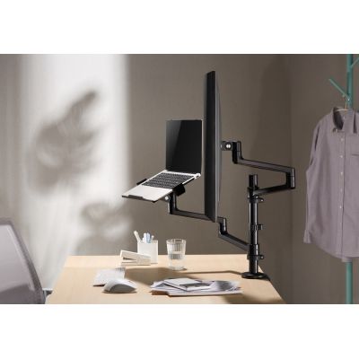21. GEMBIRD Verstellbarer Schreibtischarm/Monitorhalterung + Notebookständer 17-32 Zoll, VESA 100x100 mm, bis zu 8 kg