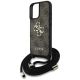 5. Guess 4G Big Logo Cord Stap Crossbody Case für iPhone 16 Braun