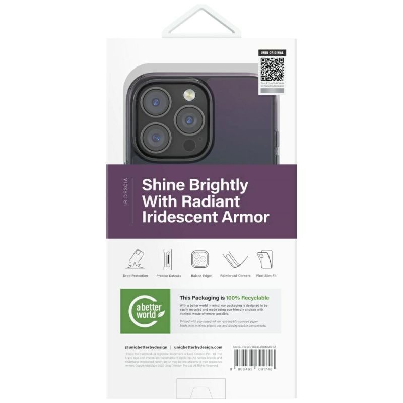 5. Uniq Iridescia Magclick Ladehülle für iPhone 16 Pro Max - Schwarz