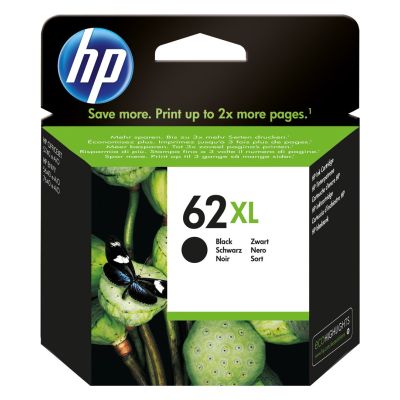 HP 62XL Schwarze Tintenpatrone, HP62XL=C2P05A, 600 Seiten