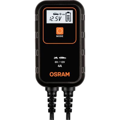 2. BATTERYcharge 904 Ladegerät, Ladespannung: 6/12 V OSRAM, Ladestrom: 4 A, Versorgungsspannung: 230 V, Batterietyp: AGM/Li-Ion/VRLA