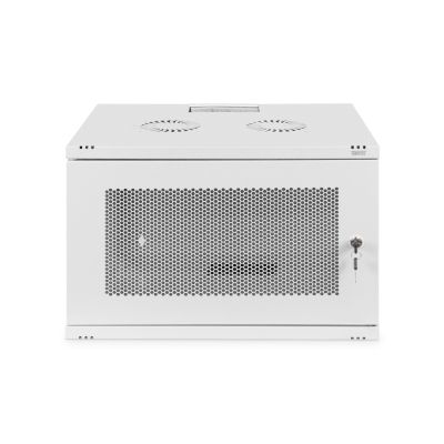 5. Digitus 19" 7HE Wand-Netzwerkschrank 540x400 mm, perforierte Tür, grau, ungeteilt, unmontiert, 60 kg