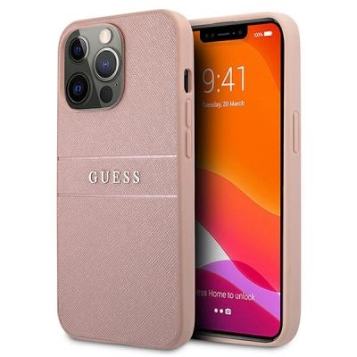 Guess GUHCP13XPSASBPI iPhone 13 Pro Max 6.7" pink/pink Hardcase Saffiano Stripe