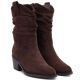 4. Damen-Ankle-Boots, Rüschen-Cowboystiefel, braun, Vinceza HX27-16536