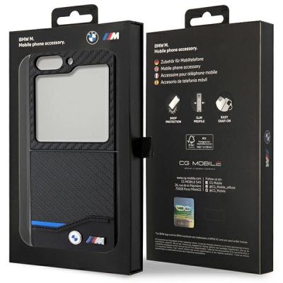 8. BMW Leder Carbon Hülle für Samsung Galaxy Z Flip 5 - schwarz