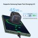 37. UNITEK 2x GAN 45W Ladegerät, 2x USB-C PD 3.0, QC, Schwarz