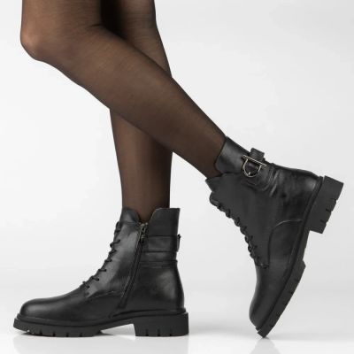 6. Schwarze Damen-Ankle-Boots aus Leder, Filippo DBT8018