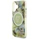 6. Guess Glitter Flowers Triangle Buttons MagSafe Hülle für iPhone 16 grün