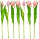 18. Strauß aus 7 rosa Tulpen, 31 cm, naturgetreue Frühlingsdekoration