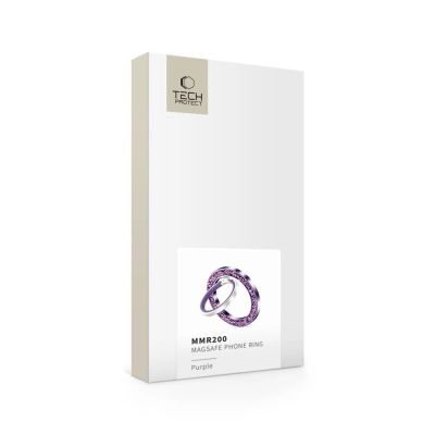 3. Tech-Protect MMR200 Magnethalter/Ring mit MagSafe – Lila mit Kristallen
